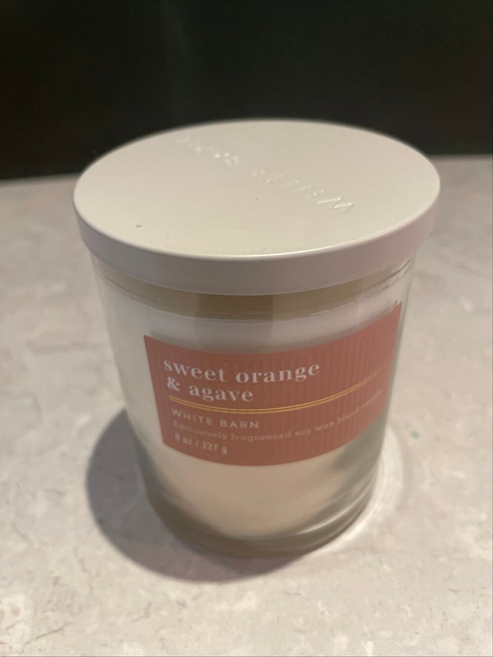 Bath Bodywork White Barn 8oz Soy Candle Sweet Orange & Agave citrus,jasmine Musk